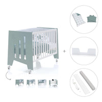 Lit bébé cododo 60x120 cm (5en1) vert eucalyptus · Omni Due Eucalyptus