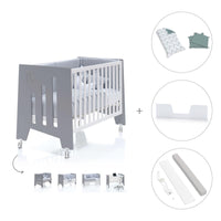 Beistellbett 60x120 cm (5in1) weiss/anthrazit · Omni Due Antracita