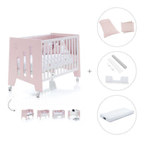 Babybett-Schreibtisch 60x120 cm (2in1) rosa · Omni C181-M7742