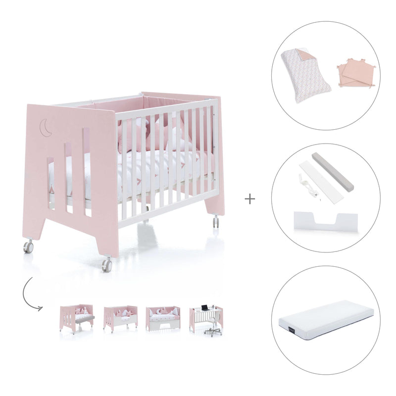 Babybett-Schreibtisch 60x120 cm (2in1) rosa · Omni C181-M7742