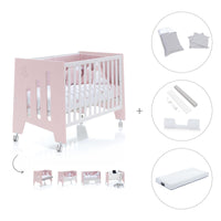 Babybett-Schreibtisch 60x120 cm (2in1) rosa · Omni C181-M7742