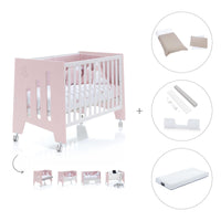 Babybett-Schreibtisch 60x120 cm (2in1) rosa · Omni C181-M7742