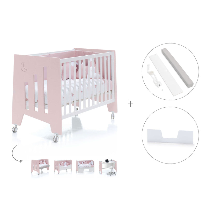 Babybett-Schreibtisch 60x120 cm (2in1) rosa · Omni C181-M7742