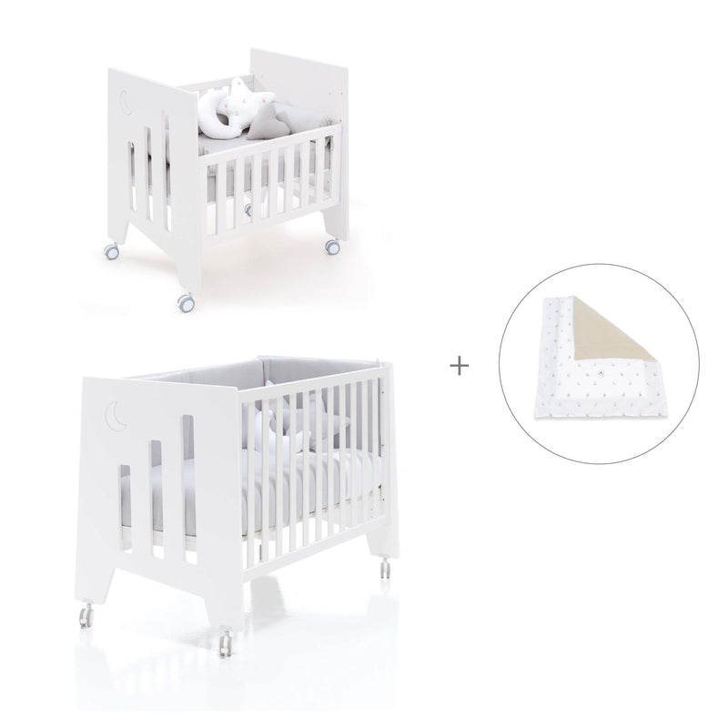 Mini berço 60x80 cm e berço 60x120 cm (7em1) branco · Omni Tre White