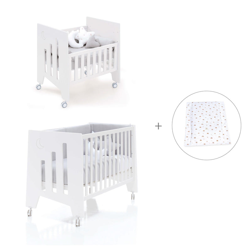 Mini berço 60x80 cm e berço 60x120 cm (7em1) branco · Omni Tre White
