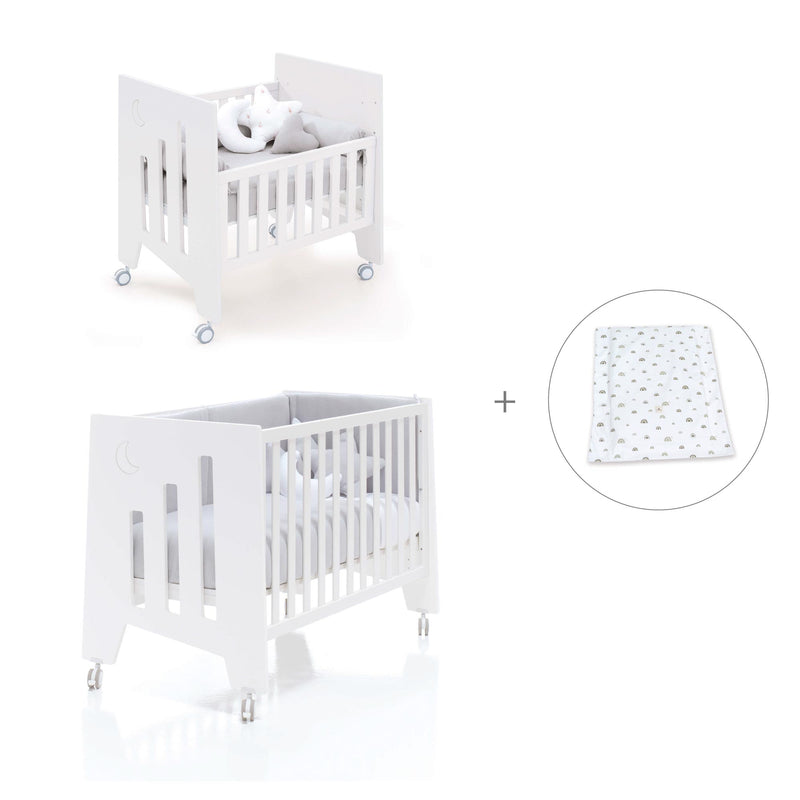 Mini berço 60x80 cm e berço 60x120 cm (7em1) branco · Omni Tre White