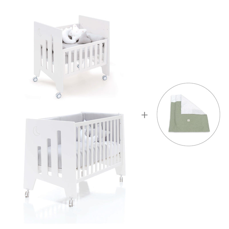 Mini berço 60x80 cm e berço 60x120 cm (7em1) branco · Omni Tre White