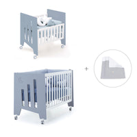 Mini berço 60x80 cm e berço 60x120 cm (7em1) azul · Omni Tre Blu denim