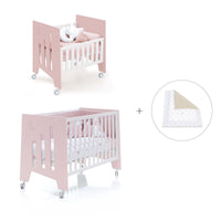 Mini berço 60x80 cm e berço 60x120 cm (7em1) rosa claro · Omni Tre Flamingo