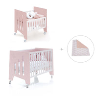 Mini berço 60x80 cm e berço 60x120 cm (7em1) rosa claro · Omni Tre Flamingo