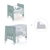 Berceau 60x80 cm et lit bébé 60x120 cm (7en1) vert eucalyptus · Omni Tre Eucalyptus