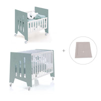 Berceau 60x80 cm et lit bébé 60x120 cm (7en1) vert eucalyptus · Omni Tre Eucalyptus