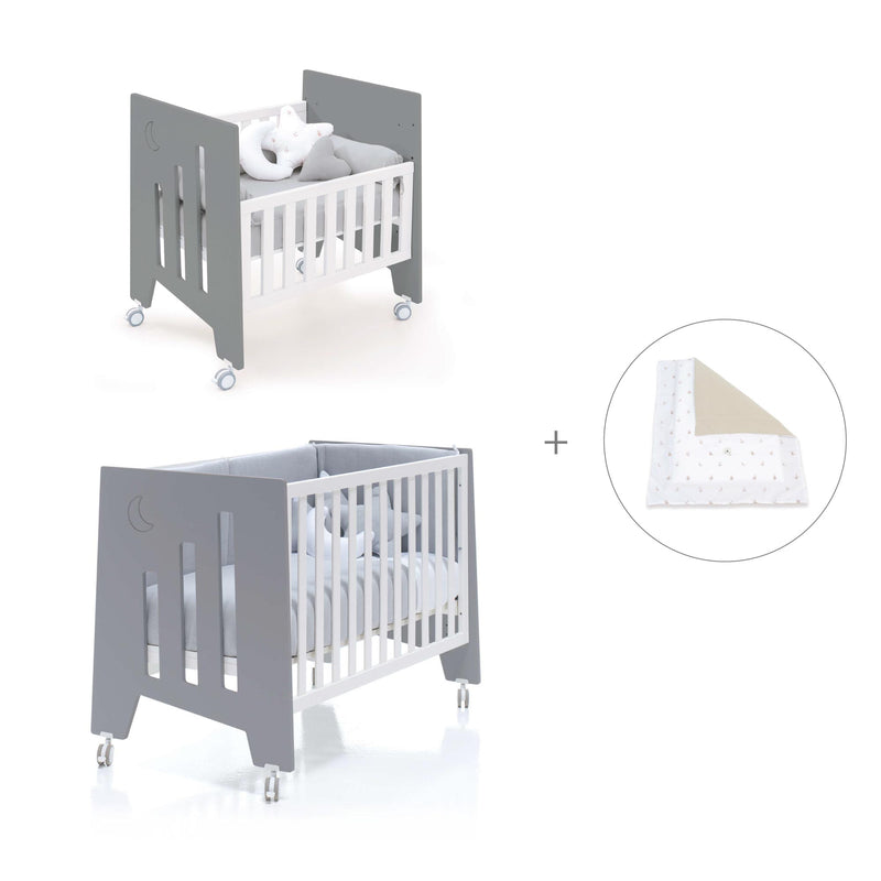 Mini berço 60x80 cm e berço 60x120 cm (7em1) antracite · Omni Tre Antracita