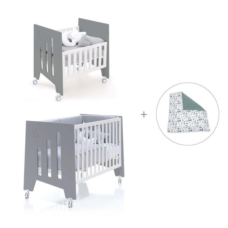 Mini berço 60x80 cm e berço 60x120 cm (7em1) antracite · Omni Tre Antracita