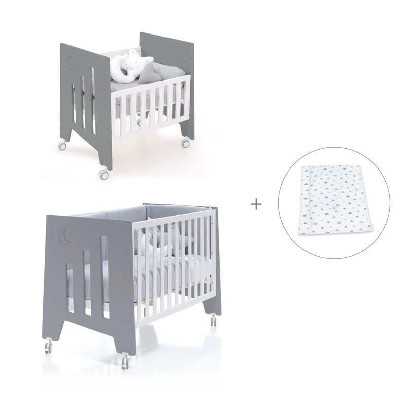 Mini berço 60x80 cm e berço 60x120 cm (7em1) antracite · Omni Tre Antracita