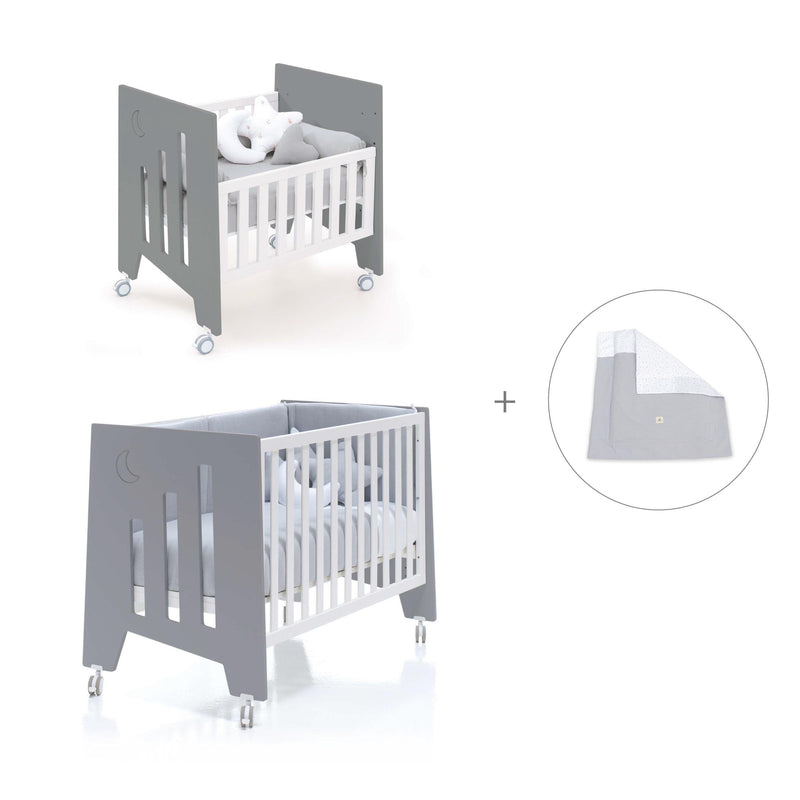 Mini berço 60x80 cm e berço 60x120 cm (7em1) antracite · Omni Tre Antracita