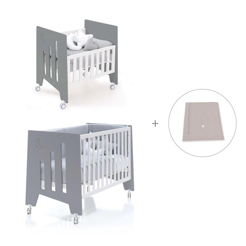 Mini berço 60x80 cm e berço 60x120 cm (7em1) antracite · Omni Tre Antracita