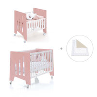 Berceau 60x80 cm et lit bébé 60x120 cm (7en1) rose · Omni Tre Quarzo