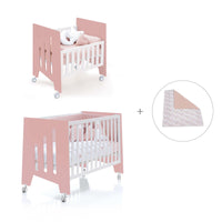 Berceau 60x80 cm et lit bébé 60x120 cm (7en1) rose · Omni Tre Quarzo