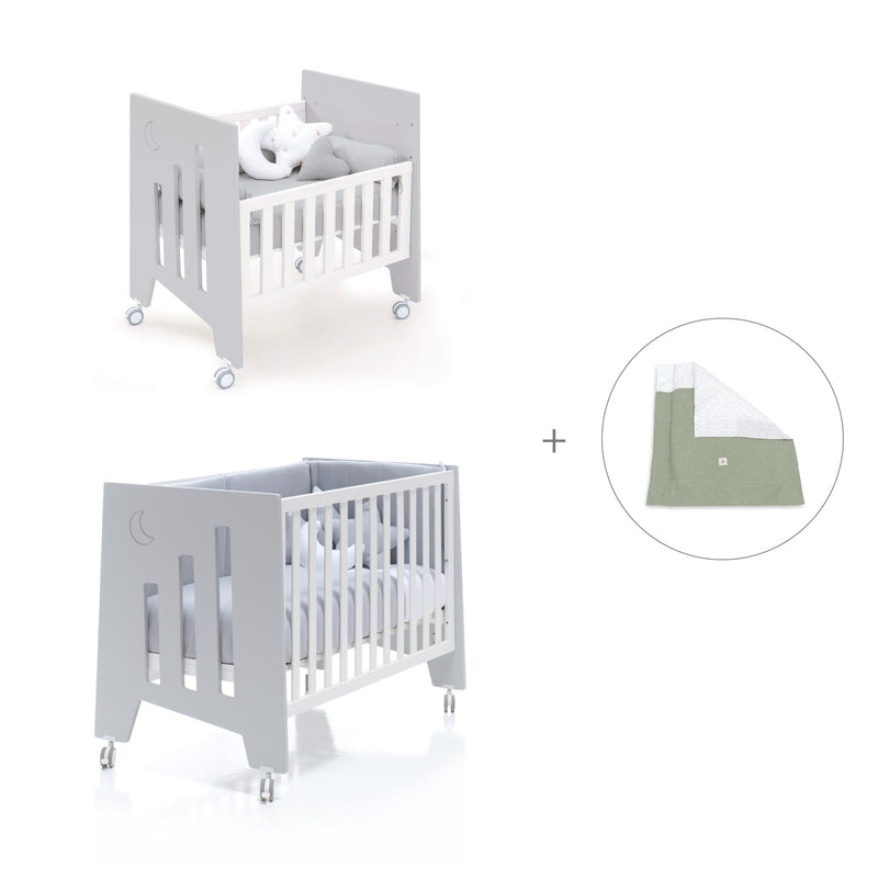 Mini berço 60x80 cm e berço 60x120 cm (7em1) cinzento · Omni Tre Grey