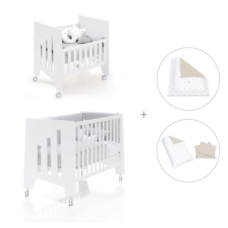 Mini berço 60x80 cm e berço 60x120 cm (7em1) branco · Omni Tre White