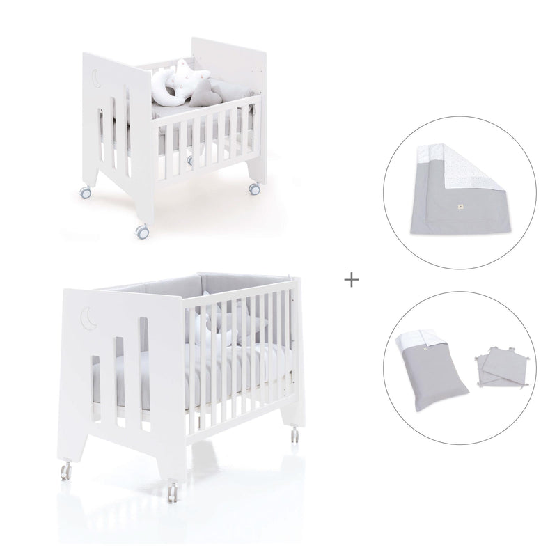 Mini berço 60x80 cm e berço 60x120 cm (7em1) branco · Omni Tre White