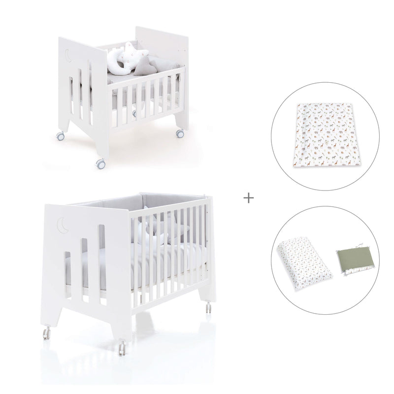 Mini berço 60x80 cm e berço 60x120 cm (7em1) branco · Omni Tre White