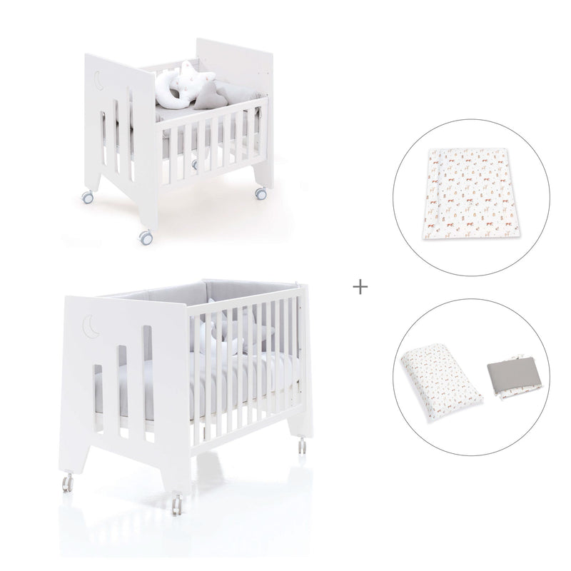Mini berço 60x80 cm e berço 60x120 cm (7em1) branco · Omni Tre White