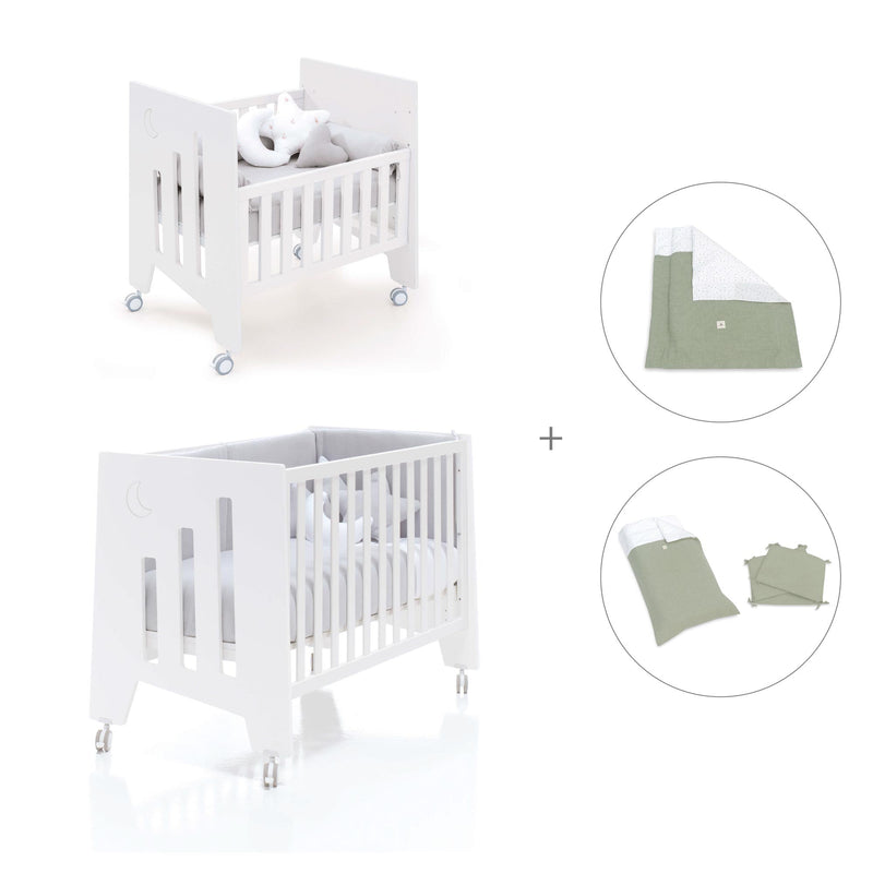 Mini berço 60x80 cm e berço 60x120 cm (7em1) branco · Omni Tre White