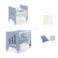 Mini berço 60x80 cm e berço 60x120 cm (7em1) azul · Omni Tre Blu denim