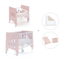 Mini berço 60x80 cm e berço 60x120 cm (7em1) rosa claro · Omni Tre Flamingo