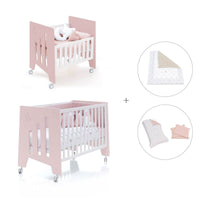 Mini berço 60x80 cm e berço 60x120 cm (7em1) rosa claro · Omni Tre Flamingo