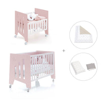 Mini berço 60x80 cm e berço 60x120 cm (7em1) rosa claro · Omni Tre Flamingo