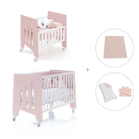 Mini berço 60x80 cm e berço 60x120 cm (7em1) rosa claro · Omni Tre Flamingo