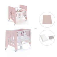 Mini berço 60x80 cm e berço 60x120 cm (7em1) rosa claro · Omni Tre Flamingo
