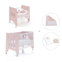 Mini berço 60x80 cm e berço 60x120 cm (7em1) rosa claro · Omni Tre Flamingo