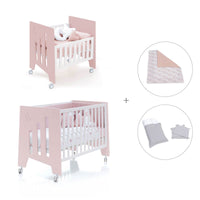 Mini berço 60x80 cm e berço 60x120 cm (7em1) rosa claro · Omni Tre Flamingo