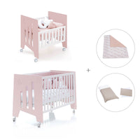 Mini berço 60x80 cm e berço 60x120 cm (7em1) rosa claro · Omni Tre Flamingo