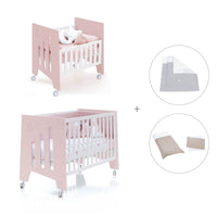 Mini berço 60x80 cm e berço 60x120 cm (7em1) rosa claro · Omni Tre Flamingo