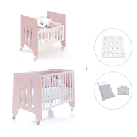 Mini berço 60x80 cm e berço 60x120 cm (7em1) rosa claro · Omni Tre Flamingo