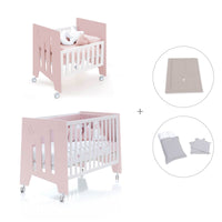 Mini berço 60x80 cm e berço 60x120 cm (7em1) rosa claro · Omni Tre Flamingo