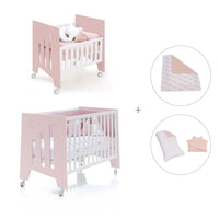 Mini berço 60x80 cm e berço 60x120 cm (7em1) rosa claro · Omni Tre Flamingo