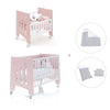 Mini berço 60x80 cm e berço 60x120 cm (7em1) rosa claro · Omni Tre Flamingo