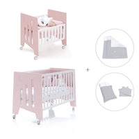 Mini berço 60x80 cm e berço 60x120 cm (7em1) rosa claro · Omni Tre Flamingo