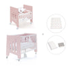 Mini berço 60x80 cm e berço 60x120 cm (7em1) rosa claro · Omni Tre Flamingo