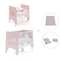 Mini berço 60x80 cm e berço 60x120 cm (7em1) rosa claro · Omni Tre Flamingo