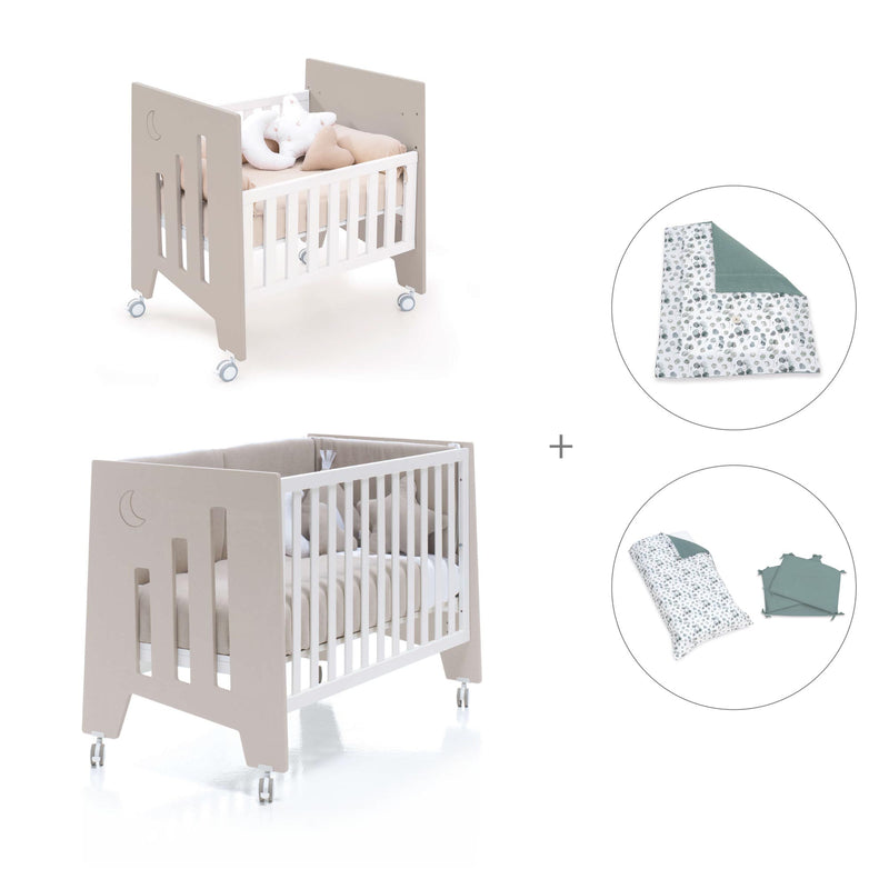 Berceau 60x80 cm et lit bébé 60x120 cm (7en1) beige · Omni Tre Arena