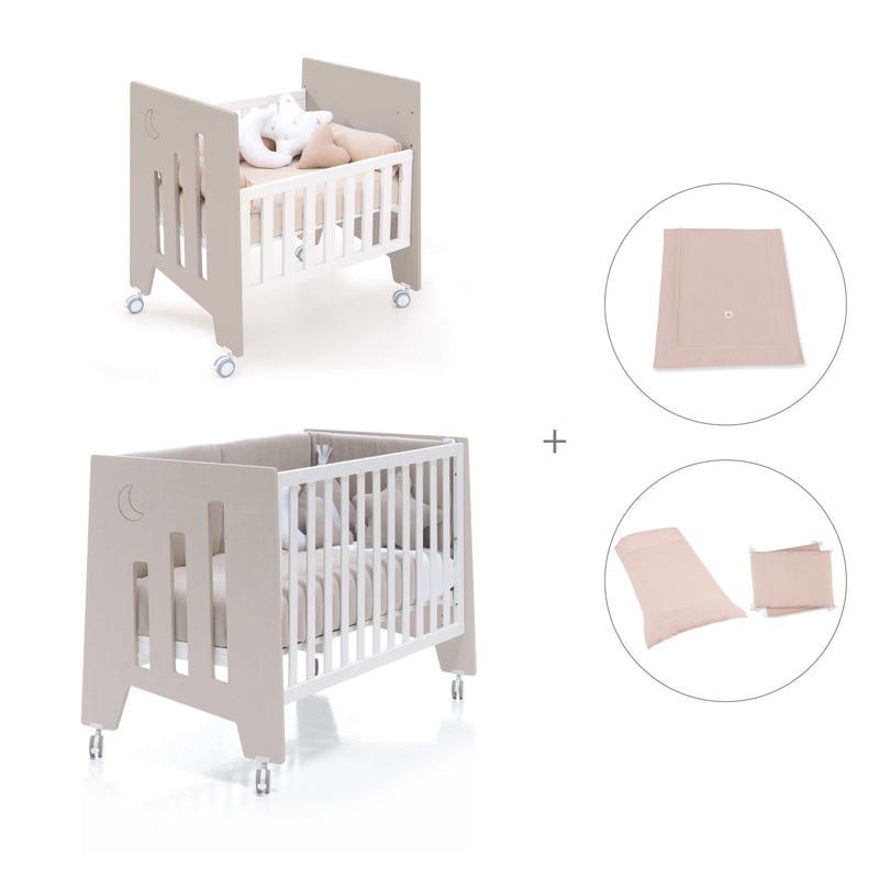 Berceau 60x80 cm et lit bébé 60x120 cm (7en1) beige · Omni Tre Arena