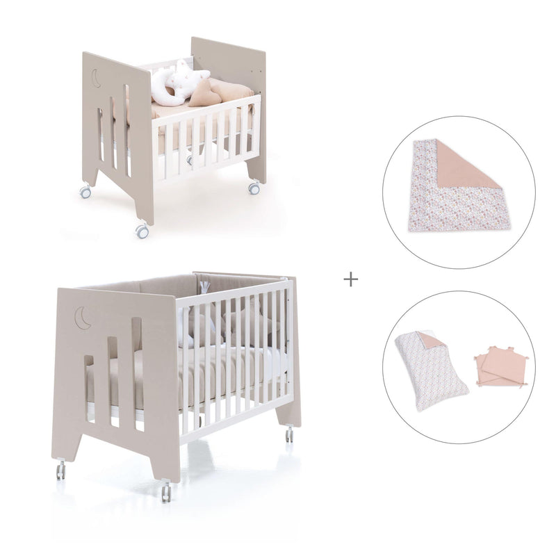Berceau 60x80 cm et lit bébé 60x120 cm (7en1) beige · Omni Tre Arena