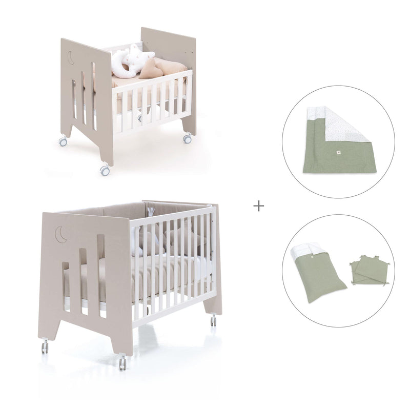 Berceau 60x80 cm et lit bébé 60x120 cm (7en1) beige · Omni Tre Arena